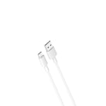 USB - USB-C (type-c) 2.4A - HURTIG oplader / data kabel 1m. - Hvid