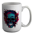 Skull Headphones Mug DJ Music Head Gothic 15oz Large Cup Gift