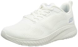 Skechers Women's BOBS Squad Chaos FACE Off Sneaker, White Engineered Knit, 5.5 UK