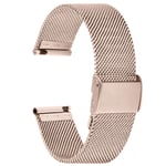 Fullmosa 18mm Mesh Watch Strap, Metal Bands Compatible with Huawei Watch, Fossil Venture, Withings, 18mm Champagne Gold