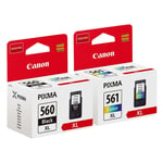 Canon PG560XL Black & CL561XL Colour Ink Cartridges for Pixma TS5351
