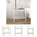 The Living Store Sängbord vit och transparent 45x34x60,5 cm metall och glas -  Nattduksbord