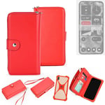 2in1 cover wallet + bumper for Nothing 2 Phone protective Case red