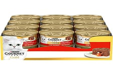 Purina Gourmet Gold Humide Chat Coeur Doux avec Boeuf - 24 boîtes de 400 g chacune