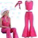 4-13 år flickor Barbie Cosplay festdräkt väst långbyxor med halsduk outfit set presenter-a 12-13 Years