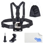 Kare & Kind Chest Mount Harness Compatible with GoPro Hero7, Hero6, Hero5, Hero4, Hero Session, Black, Silver, Hero+, LCD, Hero3+, 3, 2, 1 - Adjustable Chest Strap - for Action Sports and Outdoor