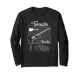 Fender The Original Telecaster Guitar Schematic Poster Long Sleeve T-Shirt