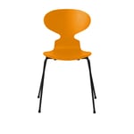 Fritz Hansen - Myran 3101 färgad askfanér stålstativ svart burnt yellow - Matstolar - Arne Jacobsen - Gul - Metall/Trä