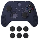 PlayVital Housse en Silicone pour Xbox Series X S Manette,Coque de Protection avec Capuchons Joysticks pour Xbox Series S X-Bleu