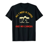 Vintage Photographer Coffee Camera Lens Funny T-Shirt