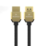 Cable HDMI 2.1 8K Slim R¿¿solution Ultra HD Connecteurs Or Plaqu¿¿¿¿3M¿¿ Cable Ultra Haute Vitesse en Nylon Tress¿¿ pour Pc,TV,Xbox,PS4/5,Blu-ray,Projecteur