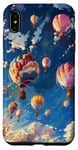 Coque pour iPhone XS Max Ballons à air chaud de style impressionniste planant à travers les nuages
