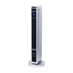 Ceramic Tower Fan Heater Remote Control Thermostat Timer LCD Display 2200W UK