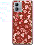 Motorola Moto G53 Transparent Mobilskal Julmönster