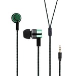 Headphones Accessories - Fashion Design Sports Running Noise Isolating Stereo 1.1M in-Ear 3.5mm Media Player Music Earphone Stereo Music Headphone Green