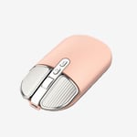 Souris optique ergonomique, souris sans fil d'ordinateur portable 2.4 G, avec récepteur nano USB, clic silencieux, convient pour PC MacBook Chromebook - Rose/1 pièce