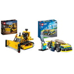 LEGO Technic Heavy-Duty Bulldozer Set, Construction Vehicle Toy & City Electric Sports Car Toy for 5 Plus Years Old Boys and Girls, Race Car for Kids Set with Racing Driver
