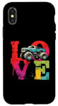 iPhone X/XS Love Monster Truck - Vintage Colorful Off Roader Truck Lover Case