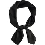 Svart fyrkantig sjal kvinnor fyrkantig mönster silke satin bandanas hår pannband näsduk fyrkantig