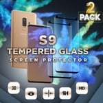 2 Pack Samsung Galaxy S9 - Härdat glas-9H Super kvalitet 3D