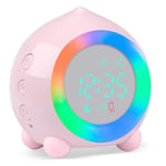 PROKING Alarm Clock for Kids Digital Sunrise Simulator Alarm Clock Bedside Mains Powered for Girls Boys Bedroom LED Silent Alarm Clock(Pink)