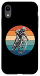 Coque pour iPhone XR Vélo tout-terrain VTT équitation vintage coucher de soleil action