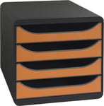 Exacompta Big-Box Skrivbordsbyrå, 4st/svart/orange