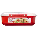 Sistema Rectangle Microwave Container | 1.25 L | BPA-Free | Red/Clear