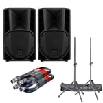 RCF ART 708-A MK5 8" Active Two-Way Speaker 1400W (Pair), Stands & Cables