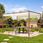 PRIMEYARD 3x4m Pergola, Solsegel, champagne - (400103)