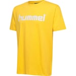 Hummel Go Cotton Logo T-skjorte - Gul Barn T-skjorter unisex