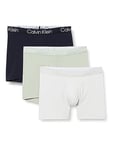 Calvin Klein Men's Boxer Brief 3pk 000nb2971a, Galaxy Gry, Night Sky, Frosted Fern, XS
