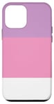 Coque pour iPhone 12 mini Violet pastel – Magenta pastel – Blanc – 3 bandes de couleur