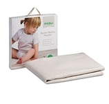 The Little Green Sheep Protège-matelas imperméable en coton biologique pour lit bébé, surmatelas doux et absorbant, ovale 70x120cm (pour Stokke Sleepi Cot uniquement)