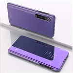 Hülle® Plating Flip Mirror Case Compatible for Xiaomi Mi 10 Pro 5G (Purple)