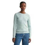 GANT Womens Cotton Cable Crew Neck Dusty Jumper Dusty Turquoise XL