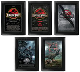 HWC Trading FR A3 Jurassic Park & World Collection of 5 Printed Poster Signed Autograph Picture for Movie Memorabilia Fans - A3 Framed