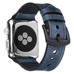 Apple Watch Series 5 44mm genuine leather silicone watch band - Blue
