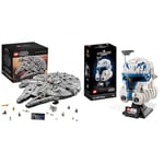 LEGO 75192 Star Wars Millennium Falcon, UCS Set, Model Kit to Build & 75349 Star Wars Captain Rex Helmet Set, The Clone Wars Collectible, 2023 Series Model Collection