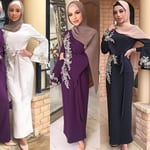 Women Abaya Dubai Muslim Hijab Dress Abayas White L