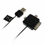 Santok 3in1 USB Charging Cable for Micro/Mini USB/Apple 30-Pin Dock Conenctor