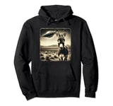 Funny Donkey With UFO Pullover Hoodie
