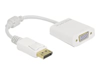 Delock - Videokort - Displayport (Hane) Spärrad Till Hd-15 (Vga) (Hona) Skruvbar - Displayport 1.2 - 15 Cm - Passiv, 1080P Stöd 60 Hz - Vit