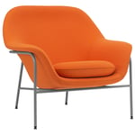 Normann Copenhagen-Drape Lounge Chair Low Grey Steel Lænestol Skum, Ramme i stål