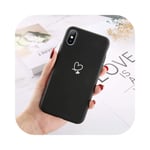 Colorful Love Heart Phone Case For iPhone 11 Pro X XR XS Max SE 2020 6 6S 7 8 Plus 5 SE Candy Color Soft TPU Back Cover-Black-For 6Plus or 6s Plus