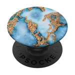 PopSockets Blue-Marble-Effect - Yellow-Gold-Effect - Marbled-Design PopSockets PopGrip: Swappable Grip for Phones & Tablets