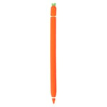 ibasenice Stylus Pen Cover Creative Silicone Carrot Protective Pencil Cover with 5 Cap Anti-slip Pencil sleeve Compatible for Apple Pencil 1/2 (Orange)