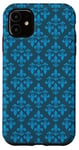 Coque pour iPhone 11 Fleur de lys bleu motif floral fleur de lys