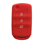 Silicone Car Key Cover Case 3 Buttons Remote Control Key Holder Protector Car Accessories Key Fob Bag,For Kia K7 K9 Cadenza,Red