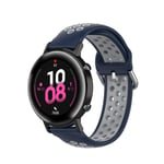 Beilaishi 20mm For Huami Amazfit GTS/Samsung Galaxy Watch Active 2 / Huawei Watch GT2 42MM Fashion Inner Buckle Silicone Strap(White black) replacement watchbands (Color : Midnight blue and white)